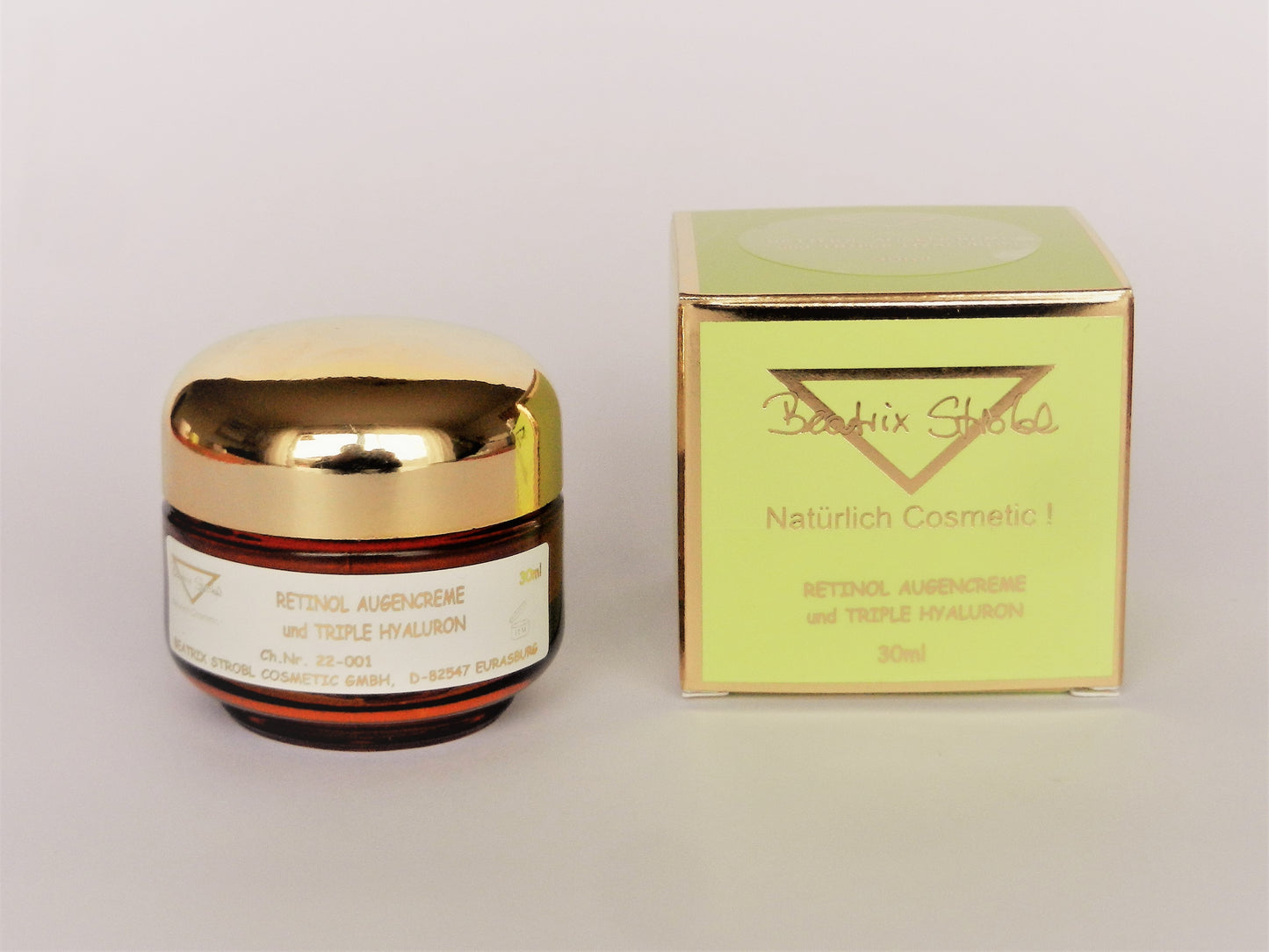 RETINOL Augencreme mit Triple-Hyaluron + Boosterwirkstoff Beatrix Strobl Cosmetic